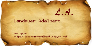 Landauer Adalbert névjegykártya